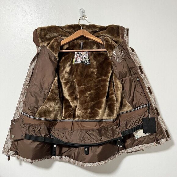 Burton‎ Tango DryRide Faux Fur Lined Ski Jacket Size S Brown Outdoor Women's - Picture 13 of 16